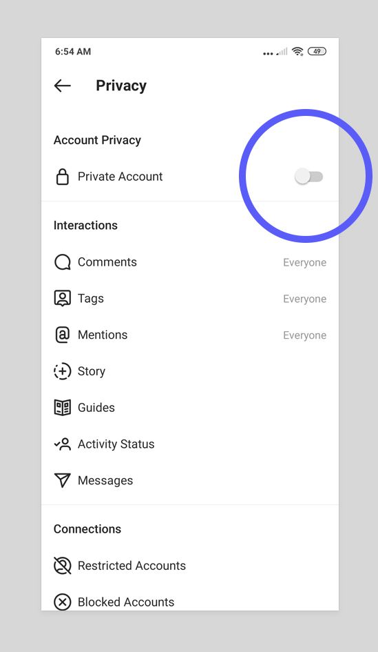 How to set Instagram account to private —Turn on "Private Account"