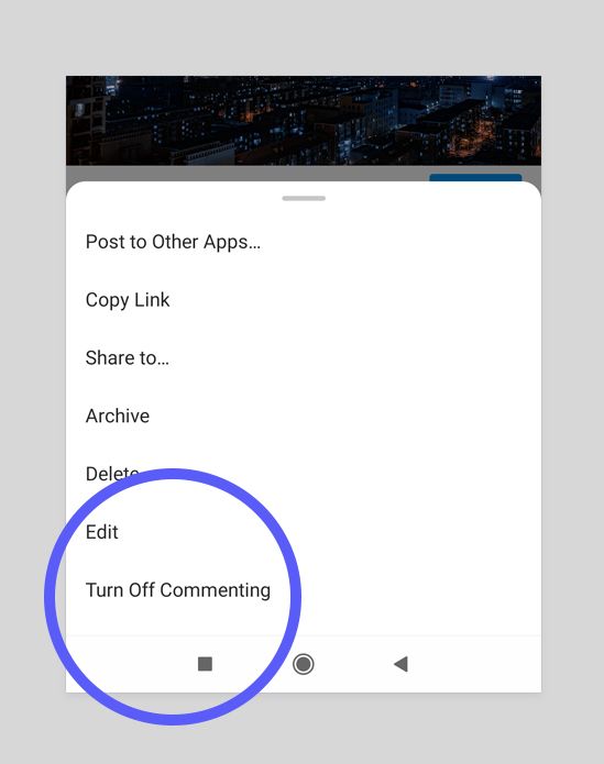 How to disable comments on Instagram