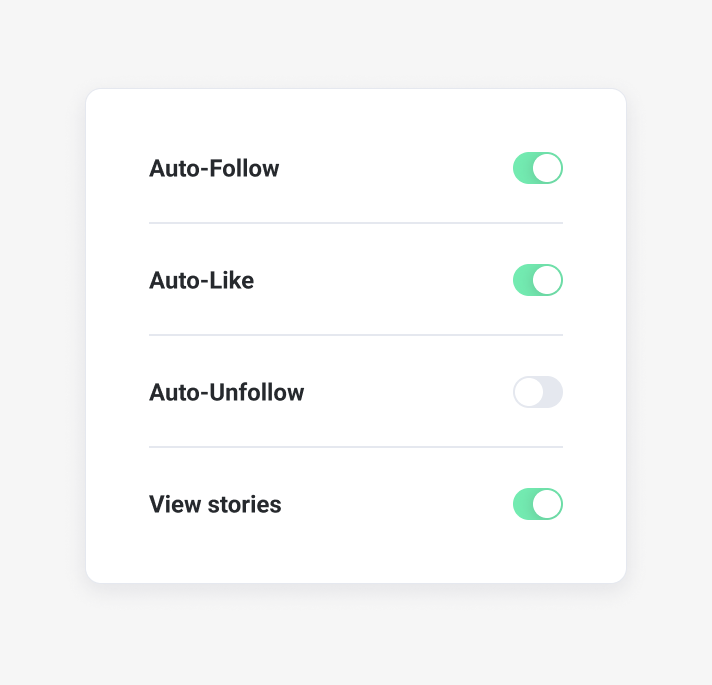 Auto story viewer instagram, but also Auto follow, Auto Like and Auto Unfollow